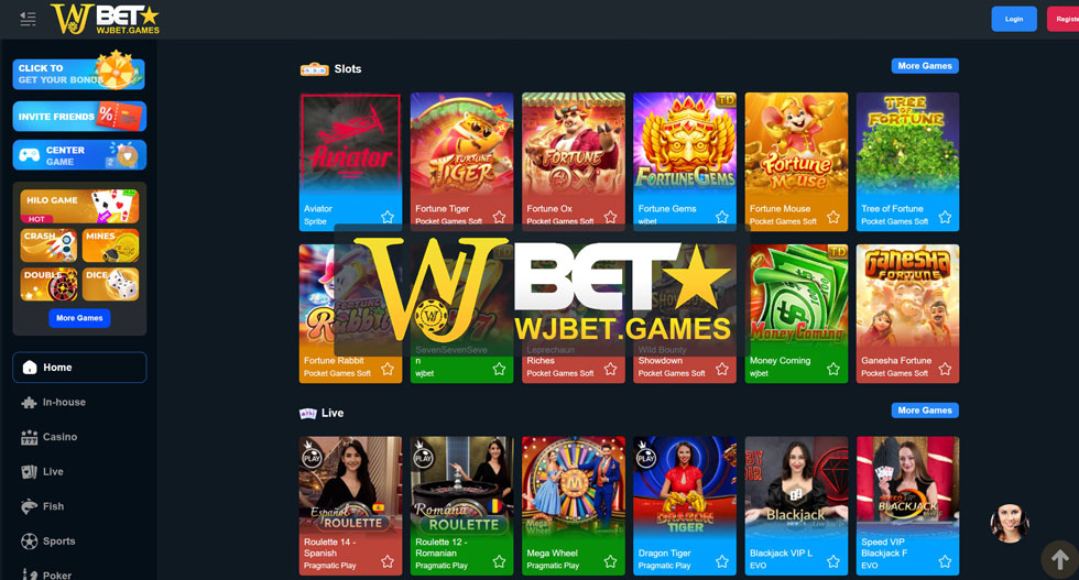 Jogos Disponíveis no Wjbet Casino